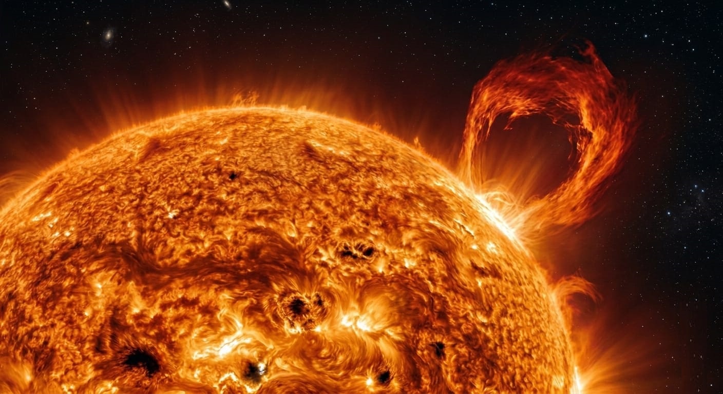 Llamarada solar. Fuente: Elaboración digital.