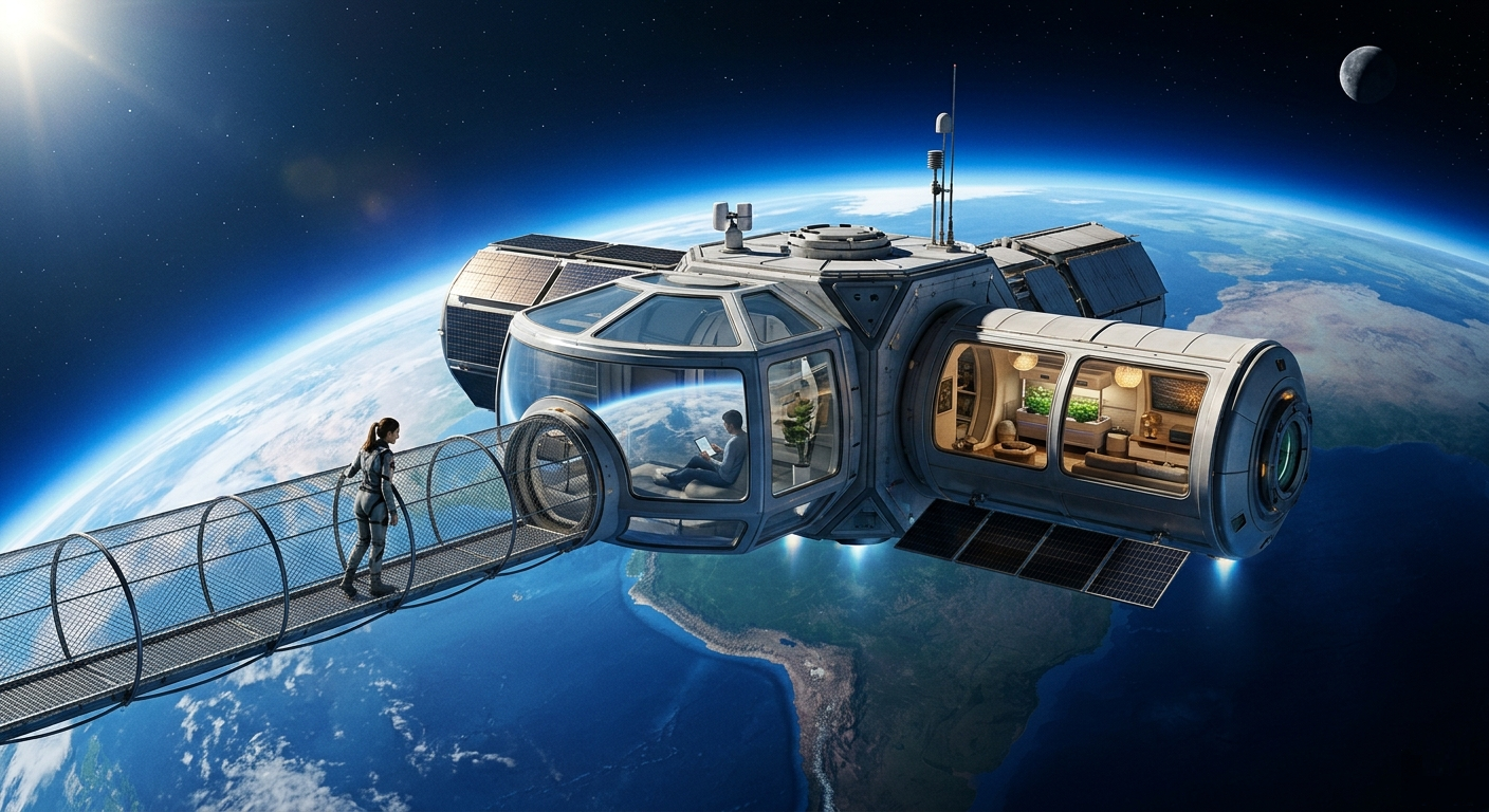 Modelo de hábitat humano con principios aerotectónicos. Fuente: Elaboración digital.