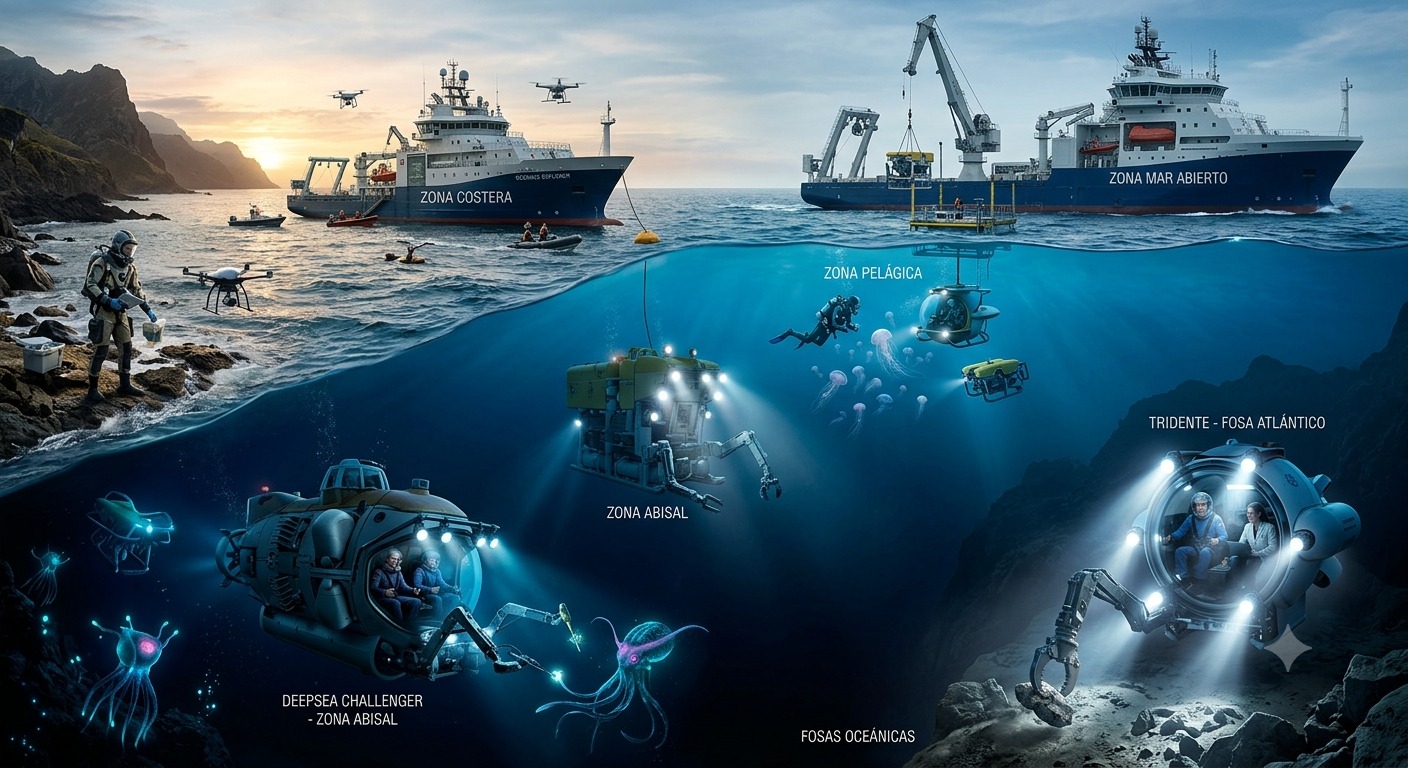 Dimensión de navegación de los marenautas y oceanautas.. Fuente: Elaboración digital.