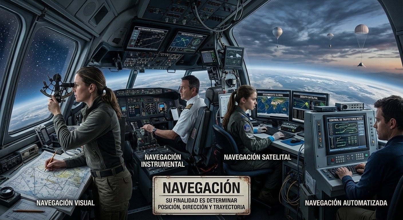 Tipología en la navegación aeronáutica. Fuente: Elaboración digital.