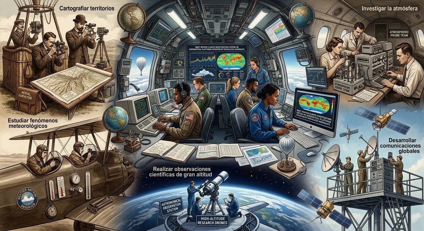 Los aeronautas como científicos en la historia. Fuente: Elaboración digital.