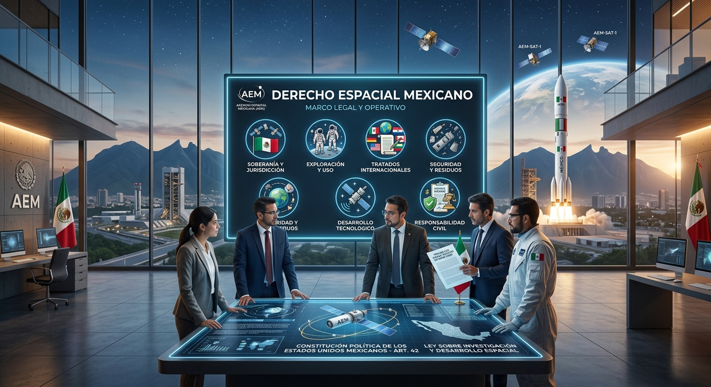 El derecho espacial mexicano como nueva corriente teórica. Fuente: Elaboración digital.